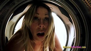 Teen Step Sister Gets Stuck in The Washing Machine