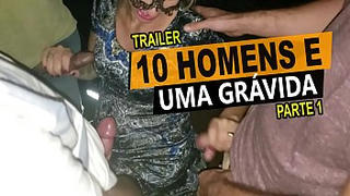 10 men and one pregnant in the movie, filmed by her cuckold husband - Cristina Almeida
