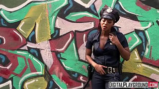 Homeless chick gets fucked by ebony cop - DigitalPlayground